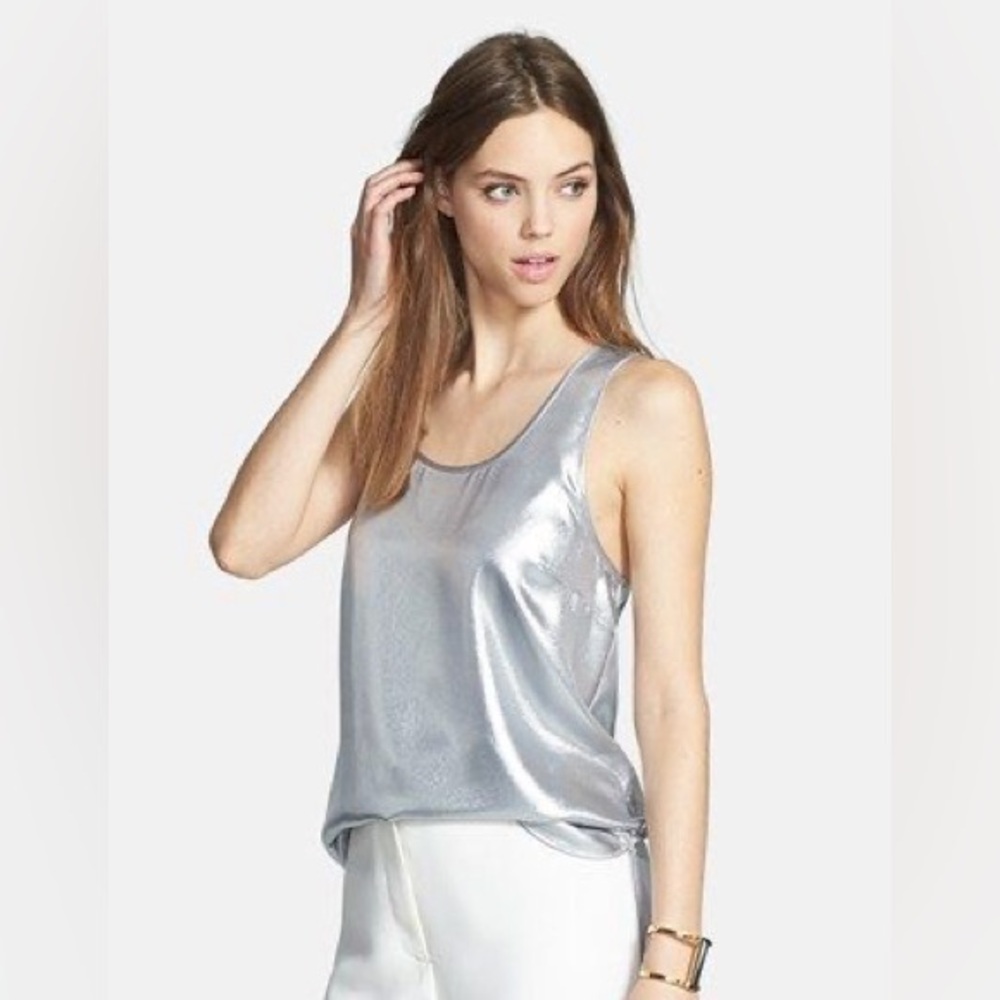 Vince Camuto Metallic Silver Tank Top
